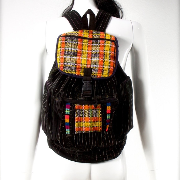 VTG 80\'s Native Guatemala Huipil Woven Backpack